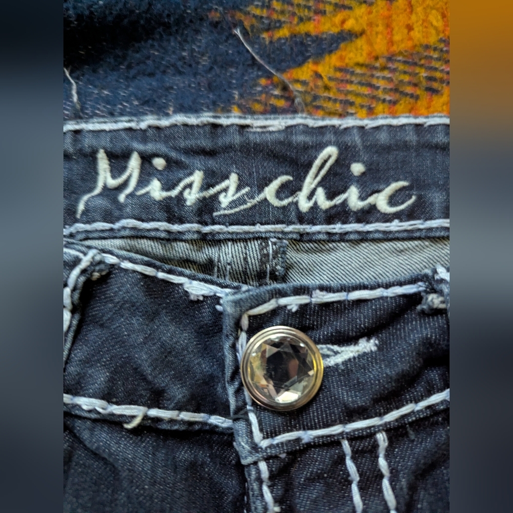 Miss Chic Jeans Dark Blue Cropped Denim - Picture 2 of 4